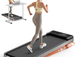 TREAFLOW Walking Pad,Treadmill with Incline for Home Office, 2.5HP Portable Under Desk Treadmill with 265 Lbs Capacity,Remote Control, Led Display, Silver