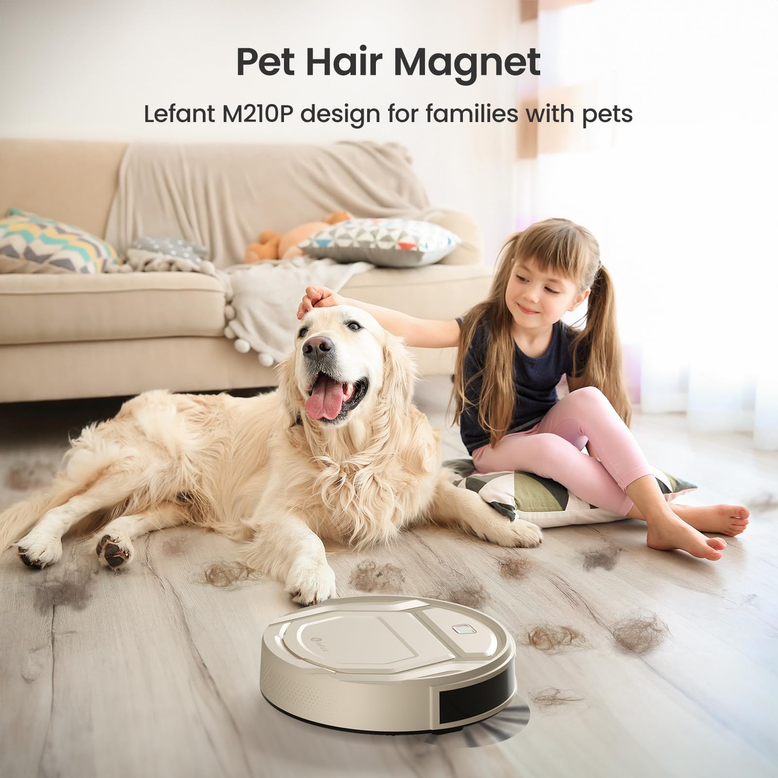Lefant Robot Vacuum, Slim Quiet, 3 Adjustable Strong Suction Levels, Robot Vacuum Cleaner Ideal for Pet Hair Hard Floor and Daily Cleaning, WiFi/App/Alexa/iWatch Control, M210 Pro - Image 9