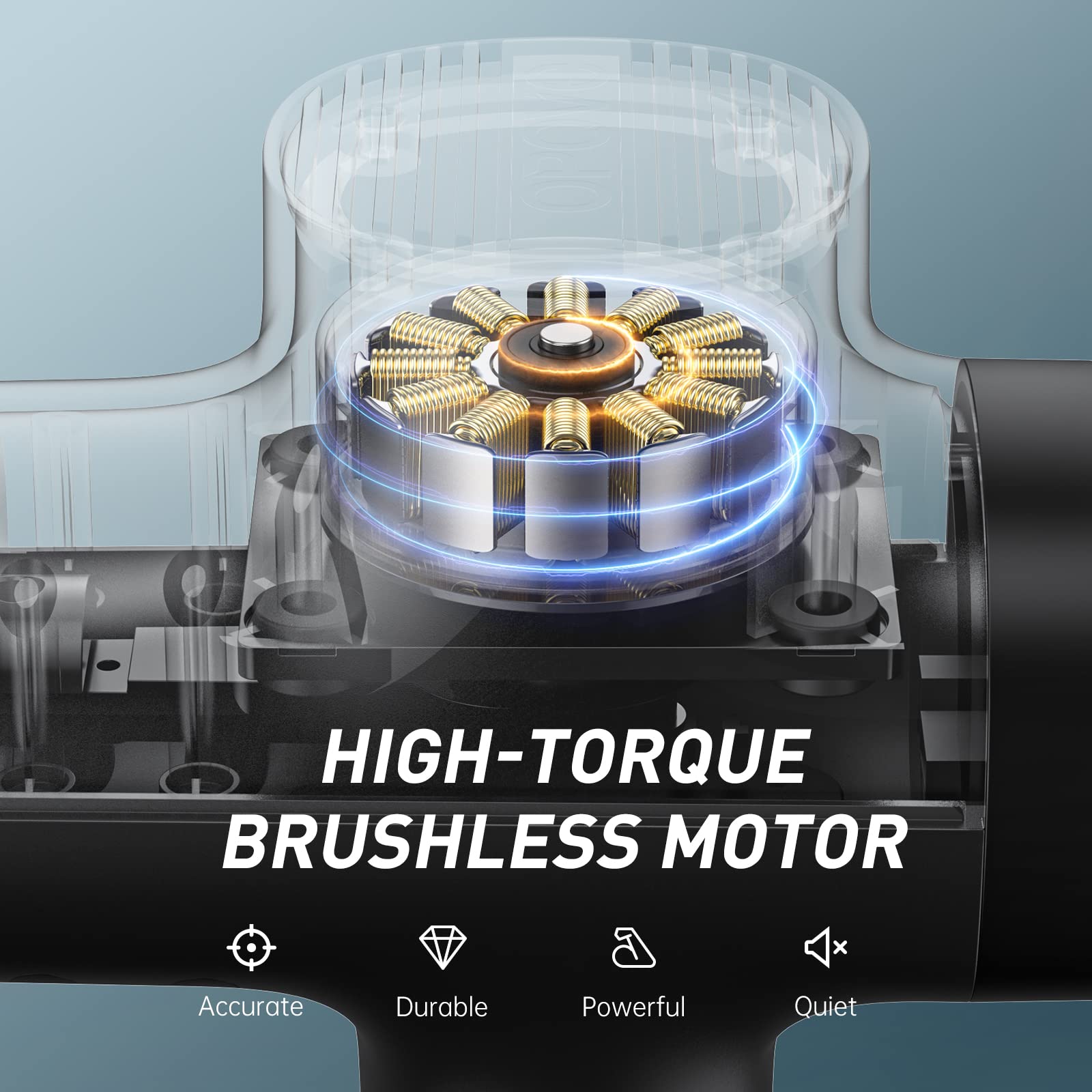 Opove M3 Pro 2 Massage Gun Deep Tissue Percussion Muscle Massager for Workout, Handheld Percussive Therapy Fascia Gun for Athletes Fast Recovery 4-8 Hours Long Battery Life, Powerful, Quiet, Black - Image 5