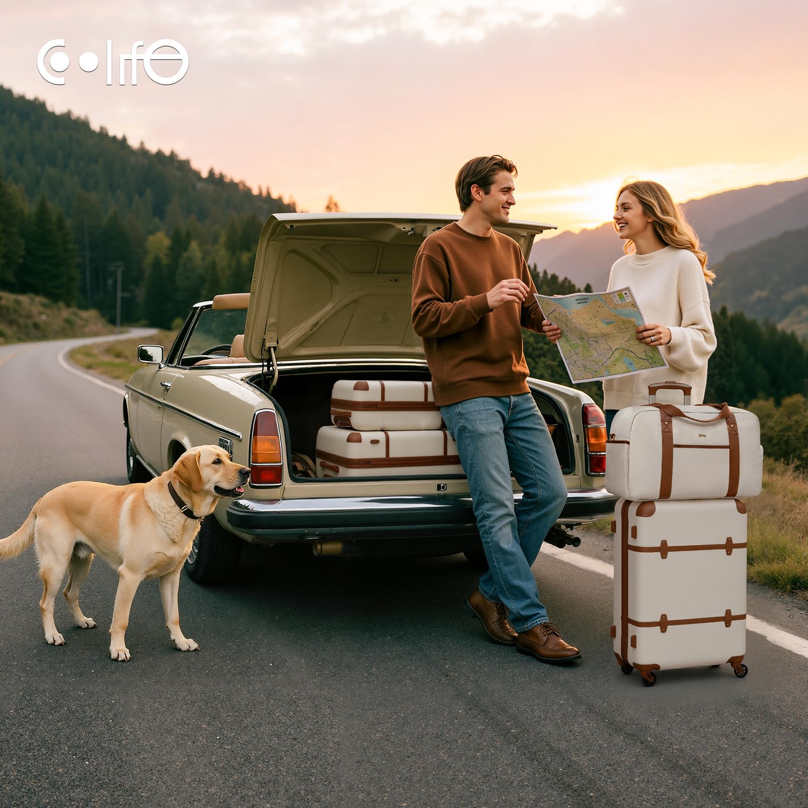 Coolife Luggage Set 3 Piece Suitcase Set Carry On Luggage PC Hardside Luggage TSA Lock Spinner Wheels Telescopic Handle - Image 3