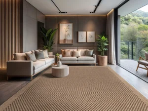 CAMILSON Easy Jute Rug 9x12, Indoor Outdoor Natural Color Fiber Area Rugs for Living Room Patio and Kitchen Rug, Sisal Boho Woven Design, Easy-Cleaning, Washable Outside Carpet Alfombras (9 x 12)