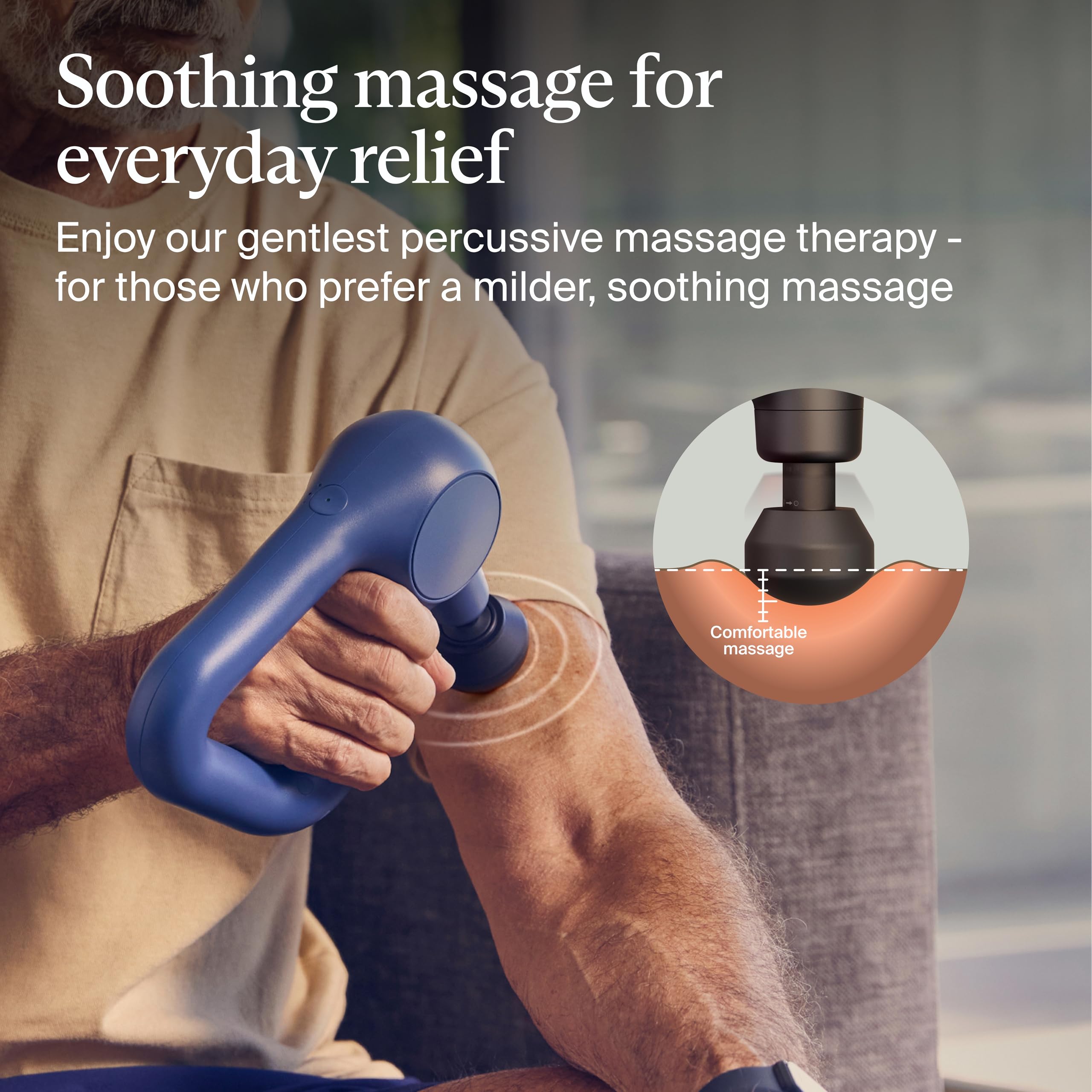 TheraGun Therabody Relief Handheld Percussion Massage Gun - Easy-to-Use, Comfortable & Light Personal Massager for Every Day Pain Relief Massage Therapy in Neck, Back, Leg, Shoulder and Body (Navy) - Image 9
