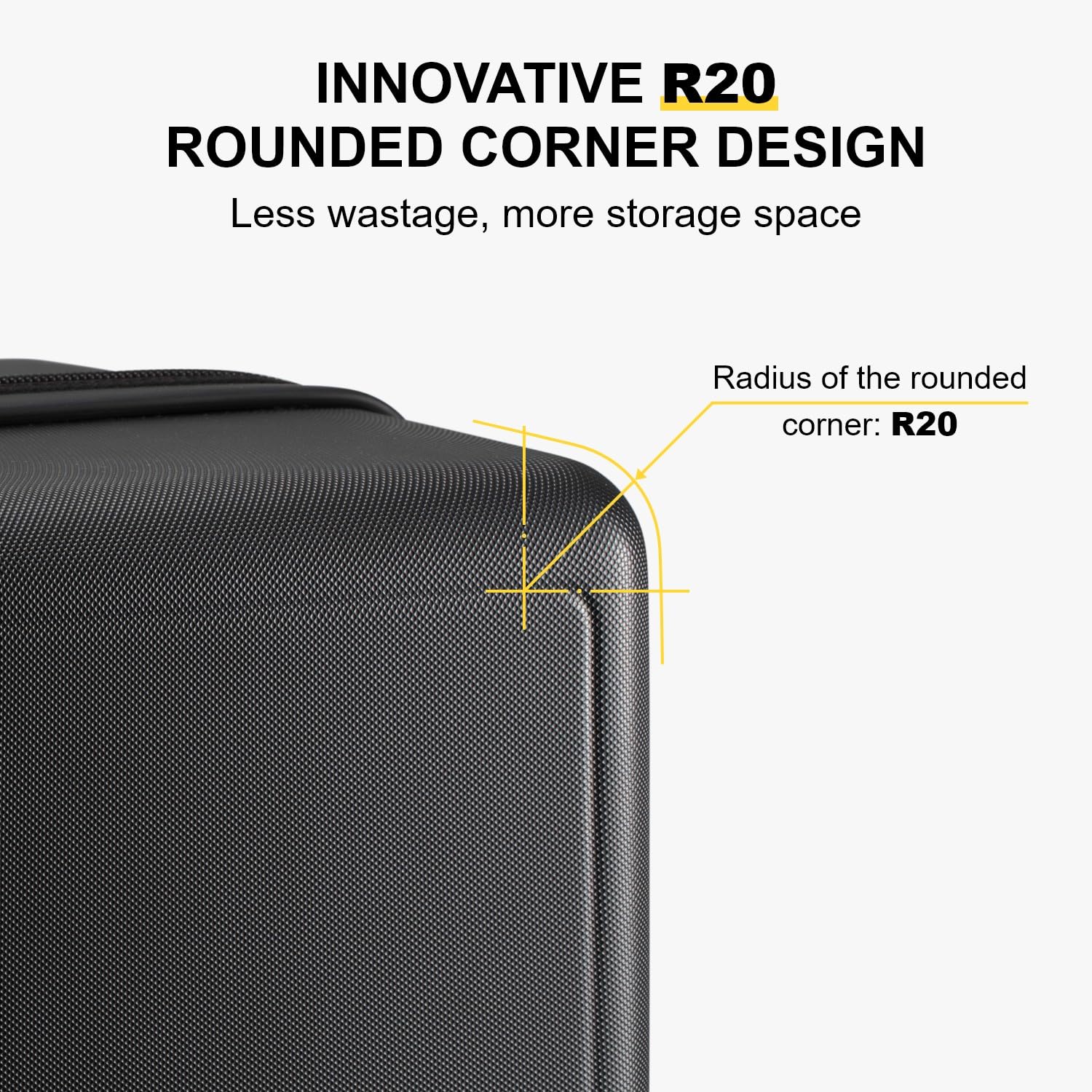 LEVEL8 Hard Shell Carry on Luggage Airline Approved, Carry-on Suitcases with Wheels, Lightweight Luminous Textured Hardside Travel Bag with Tsa Lock, 20 Inch, Black - Image 5