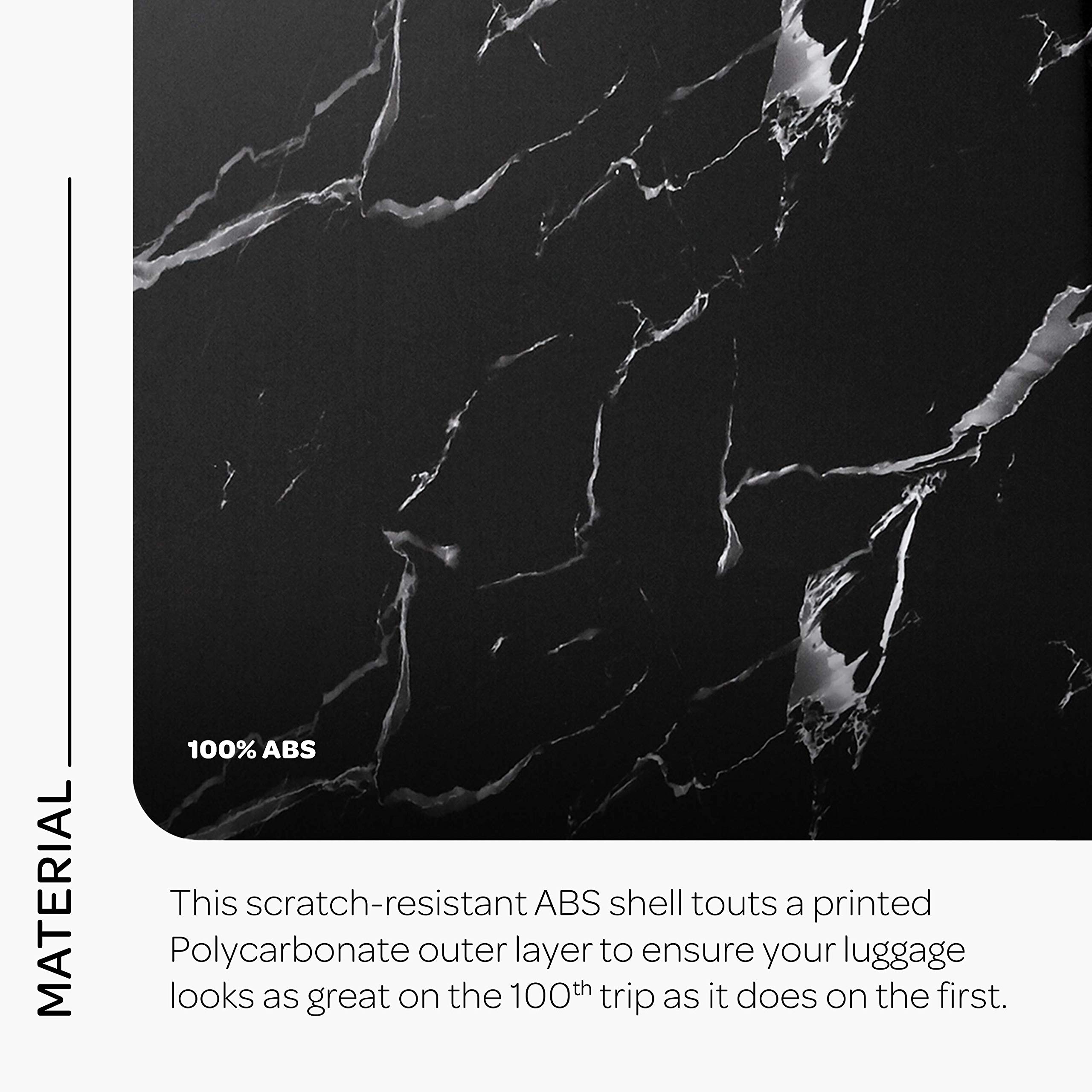 American Tourister Moonlight Hardside Expandable Luggage with Spinner Wheels, Black Marble, 3-Piece Set (21/24/28) - Image 5