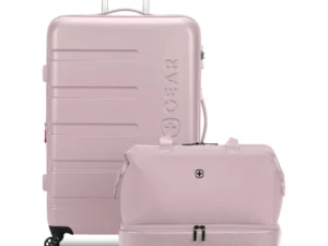 SwissGear 7366 Signature Hardside Expandable Luggage with Spinner Wheels and TSA Lock, Weekender Tote, Pink, 2-Piece Set (Weekender/27)