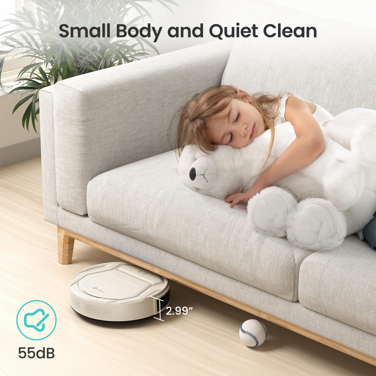 Lefant Robot Vacuum, Slim Quiet, 3 Adjustable Strong Suction Levels, Robot Vacuum Cleaner Ideal for Pet Hair Hard Floor and Daily Cleaning, WiFi/App/Alexa/iWatch Control, M210 Pro - Image 6