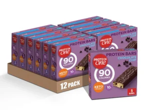 Protein One 90 Calorie Protein Bars, Chocolate Chip, Keto Friendly, 5 Ct, 4.8 oz (Pack of 12)