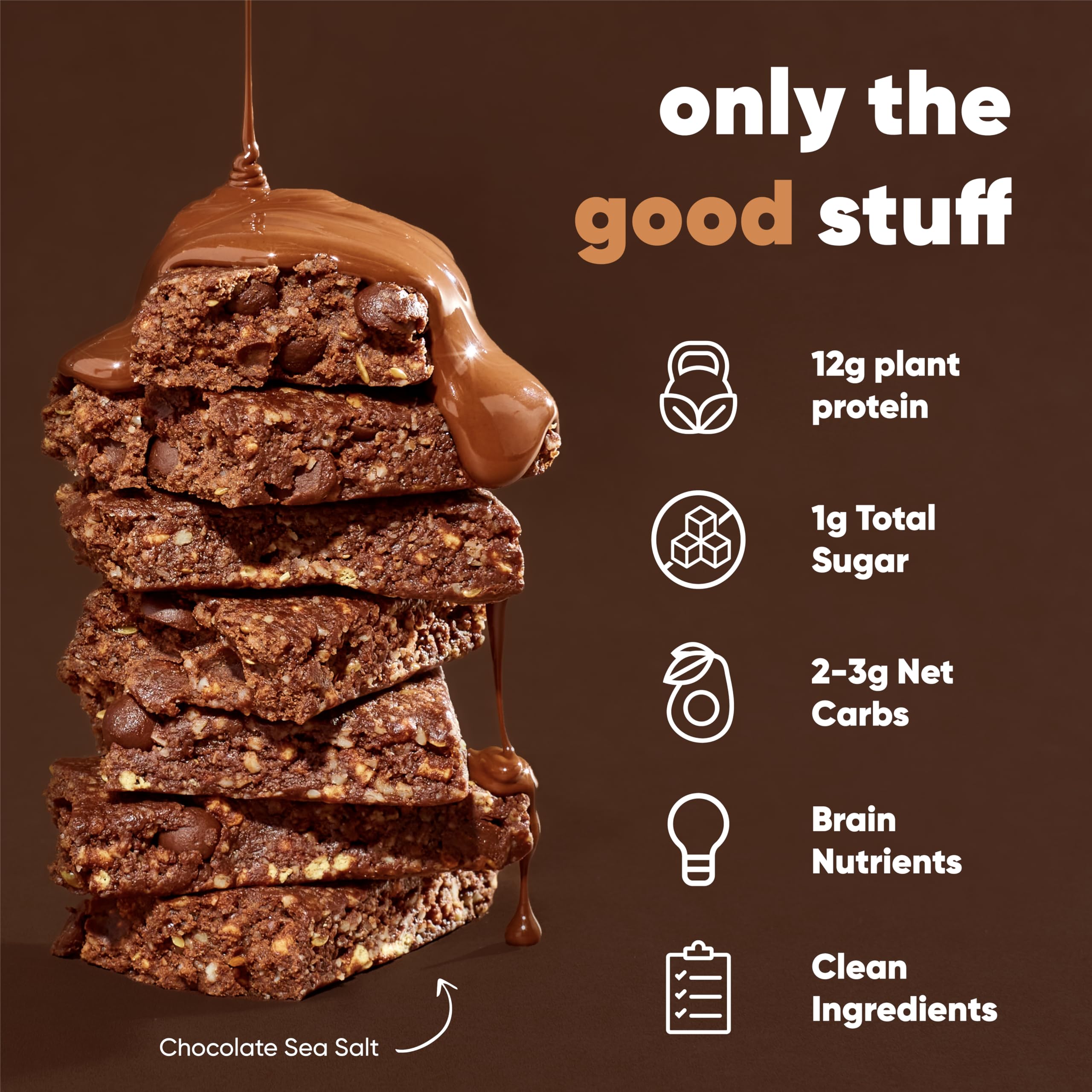 IQBAR Clean Plant Protein Bars - Chocolate Lovers Variety - 36 Count - Keto, Vegan, High Fiber, Gluten and Dairy Free, Low Sugar Snack - Brain and Body Nutrients for Focus, Energy, Meal Replacement - Image 6