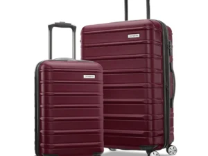 Samsonite Omni 2 Hardside Expandable Luggage with Spinner Wheels, 2-Piece Set (19/24), Nature Merlot