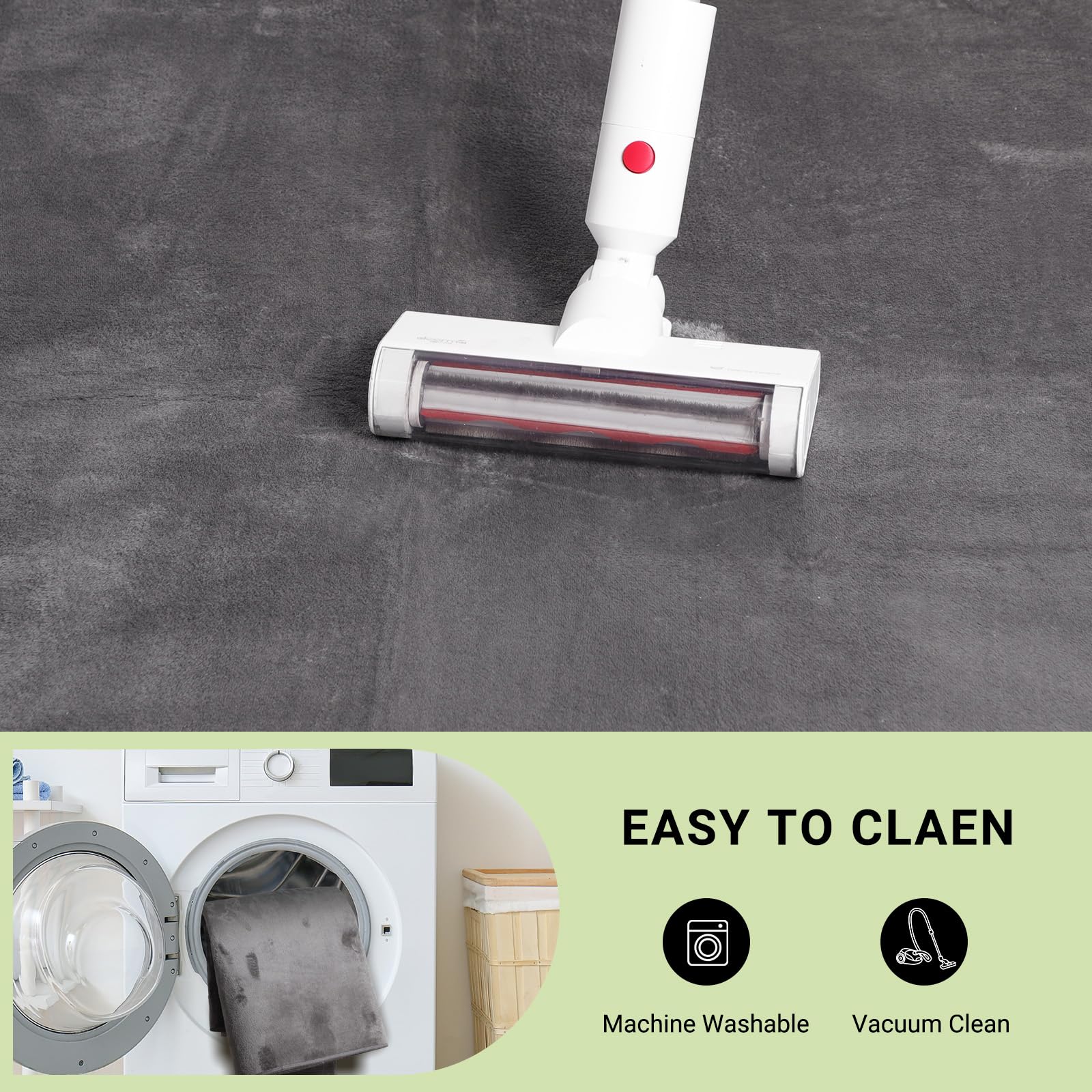 QQpony 63"x51" Office Chair Mat for Hardwood Floor, Flannel Fabric Desk Rug for Hard Surface, Protector Floor Mat for Home Office (Grey) - Image 5