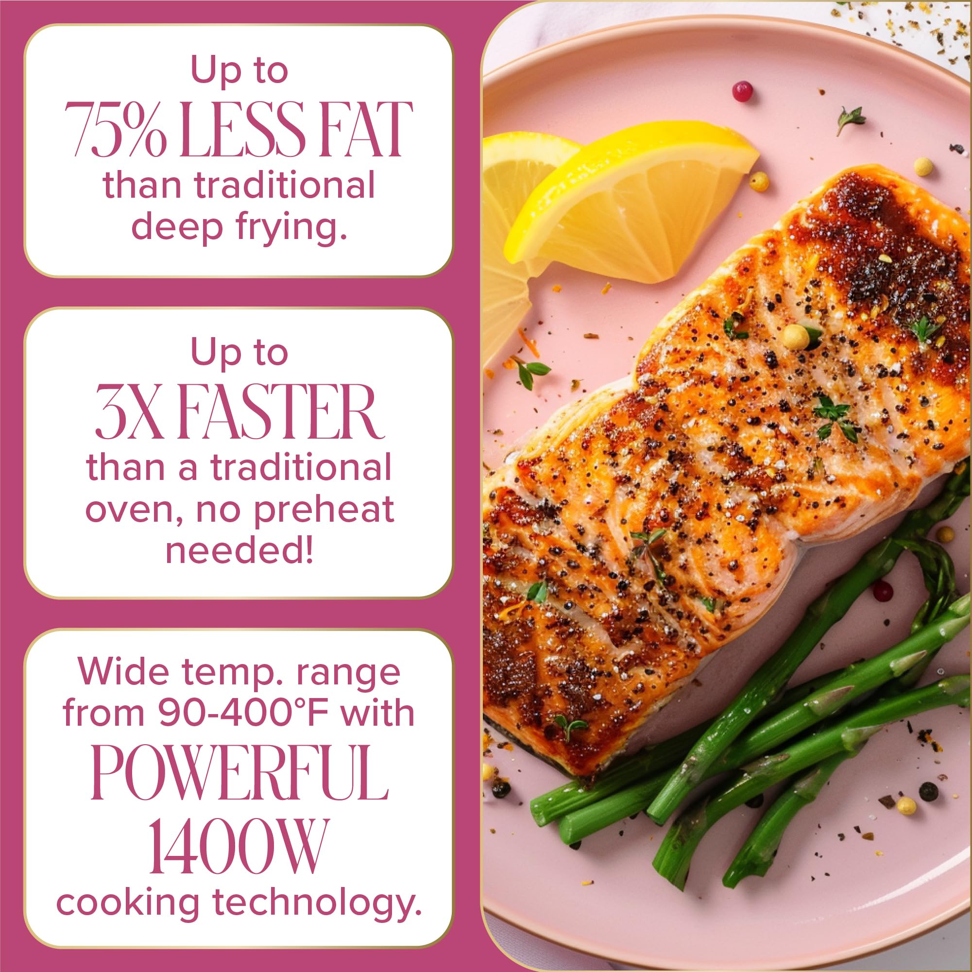 Paris Hilton Air Fryer, Large 6-Quart Capacity, Nonstick Made without PFAS, Touchscreen Display, 8-in-1 (Air Fry, Roast, Broil, Bake, Reheat, Keep Warm, Pizza, Dehydrate), Dishwasher Safe, White - Image 5