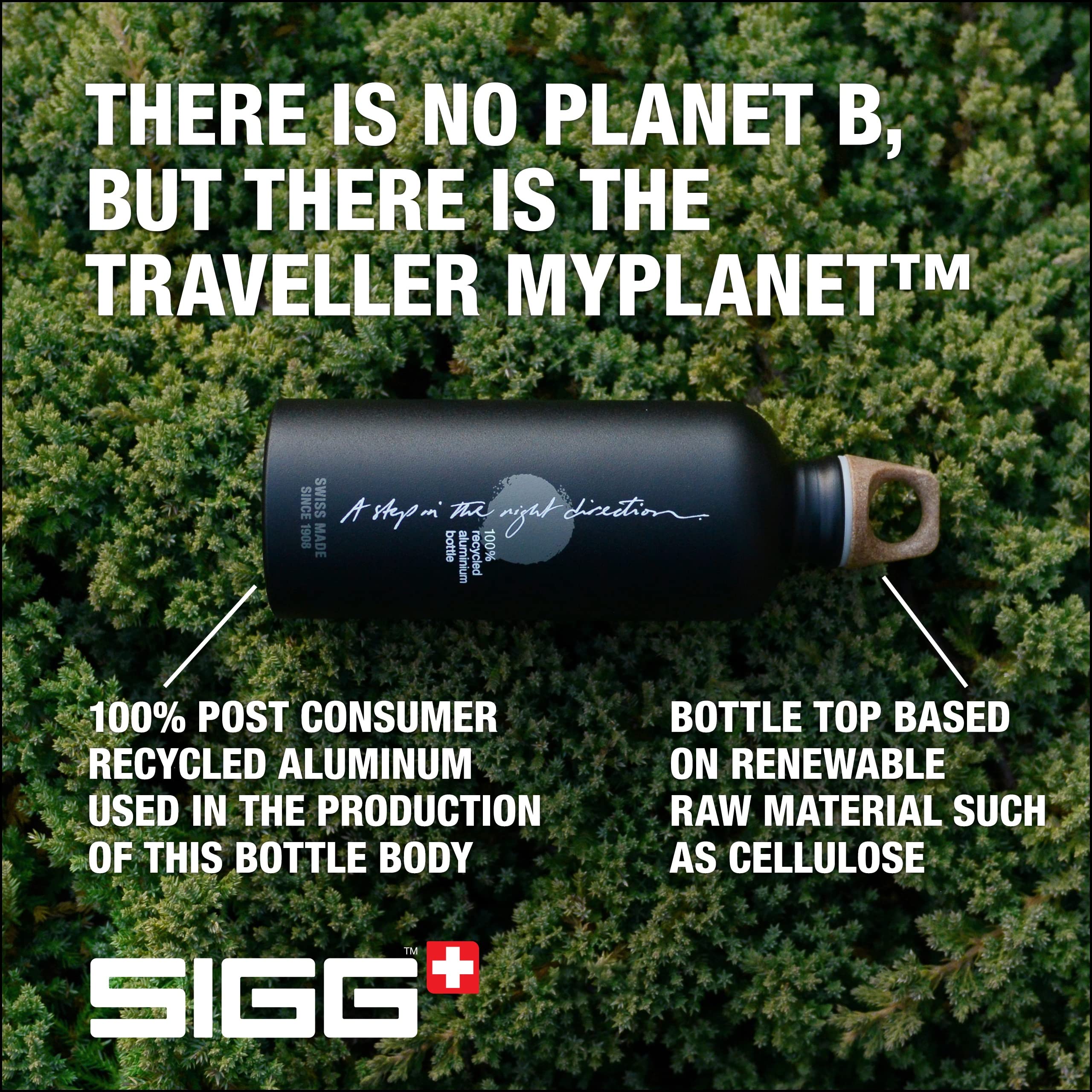Sigg - Recycled Metal Water Bottle - Traveller MyPlanet - Made in Switzerland - Carbonated Drinks - BPA-Free - 34 Oz - Image 4